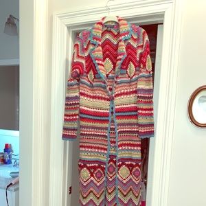 Long wool crochet sweater